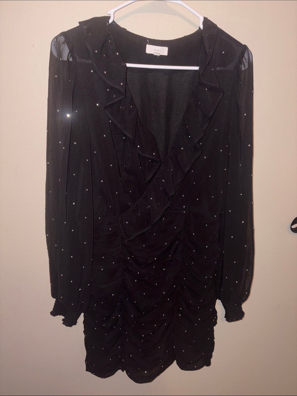 A loves A Black Long-Sleeve Dress with Sparkle